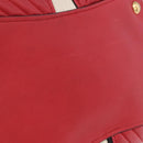 Miu Miu Biker Matelasse Hand Bag Leather 2way Ivory Red Auth 201287-21