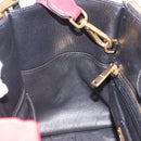 Miu Miu Biker Matelasse Hand Bag Leather 2way Ivory Red Auth 201287-30