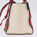 Miu Miu Biker Matelasse Hand Bag Leather 2way Ivory Red Auth 201287-4