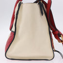 Miu Miu Biker Matelasse Hand Bag Leather 2way Ivory Red Auth 201287-6