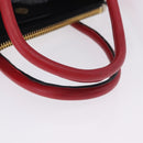 Miu Miu Biker Matelasse Hand Bag Leather 2way Ivory Red Auth 201287-14