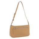 Salvatore Ferragamo Accessory Pouch Leather Beige Silver Auth 201289A-1