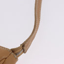 Salvatore Ferragamo Accessory Pouch Leather Beige Silver Auth 201289A-10