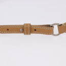 Salvatore Ferragamo Accessory Pouch Leather Beige Silver Auth 201289A-12