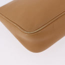 Salvatore Ferragamo Accessory Pouch Leather Beige Silver Auth 201289A-16