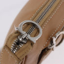 Salvatore Ferragamo Accessory Pouch Leather Beige Silver Auth 201289A-18