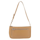 Salvatore Ferragamo Accessory Pouch Leather Beige Silver Auth 201289A-2