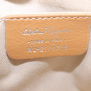 Salvatore Ferragamo Accessory Pouch Leather Beige Silver Auth 201289A-20