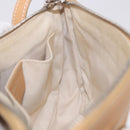 Salvatore Ferragamo Accessory Pouch Leather Beige Silver Auth 201289A-22