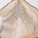 Salvatore Ferragamo Accessory Pouch Leather Beige Silver Auth 201289A-23