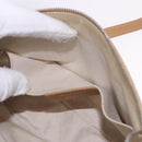 Salvatore Ferragamo Accessory Pouch Leather Beige Silver Auth 201289A-24
