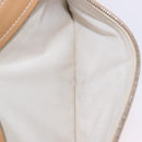Salvatore Ferragamo Accessory Pouch Leather Beige Silver Auth 201289A-25