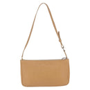 Salvatore Ferragamo Accessory Pouch Leather Beige Silver Auth 201289A-3