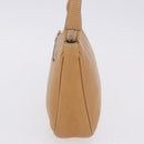 Salvatore Ferragamo Accessory Pouch Leather Beige Silver Auth 201289A-5