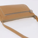 Salvatore Ferragamo Accessory Pouch Leather Beige Silver Auth 201289A-7