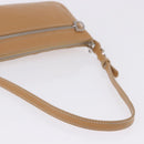 Salvatore Ferragamo Accessory Pouch Leather Beige Silver Auth 201289A-8