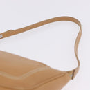 Salvatore Ferragamo Accessory Pouch Leather Beige Silver Auth 201289A-9
