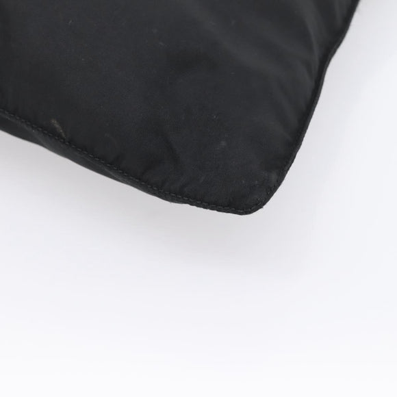 PRADA Shoulder Bag Nylon Black Silver Auth 201298
