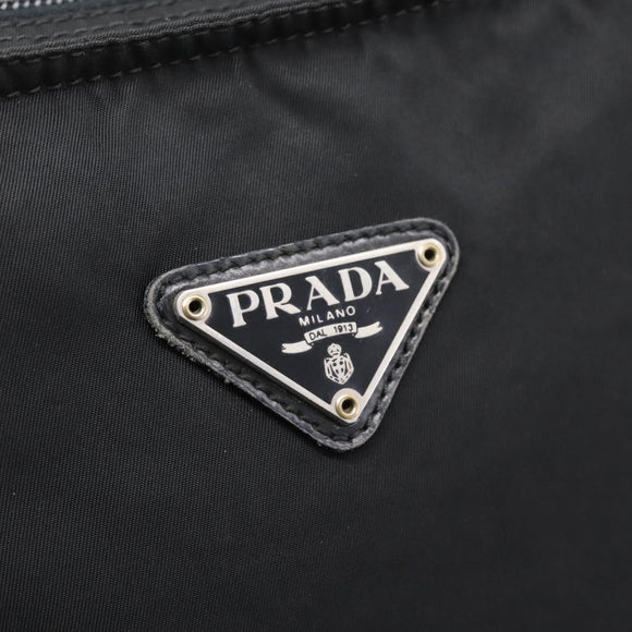 PRADA Shoulder Bag Nylon Black Silver Auth 201298