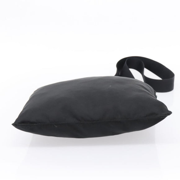 PRADA Shoulder Bag Nylon Black Silver Auth 201298