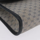 GUCCI Micro GG Shoulder Bag PVC Leather Navy Gold Tone 004 098 0670 Auth 201300-14