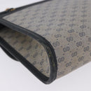 GUCCI Micro GG Shoulder Bag PVC Leather Navy Gold Tone 004 098 0670 Auth 201300-16