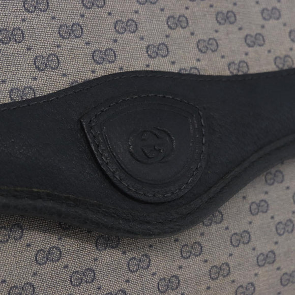 GUCCI Micro GG Shoulder Bag PVC Leather Navy Gold Tone 004 098 0670 Auth 201300