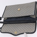 GUCCI Micro GG Shoulder Bag PVC Leather Navy Gold Tone 004 098 0670 Auth 201300-10