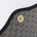 GUCCI Micro GG Shoulder Bag PVC Leather Navy Gold Tone 004 098 0670 Auth 201300-20