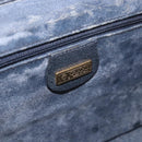 GUCCI Micro GG Shoulder Bag PVC Leather Navy Gold Tone 004 098 0670 Auth 201300-21