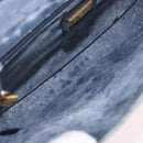 GUCCI Micro GG Shoulder Bag PVC Leather Navy Gold Tone 004 098 0670 Auth 201300-11