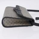 GUCCI Micro GG Shoulder Bag PVC Leather Navy Gold Tone 004 098 0670 Auth 201300-3