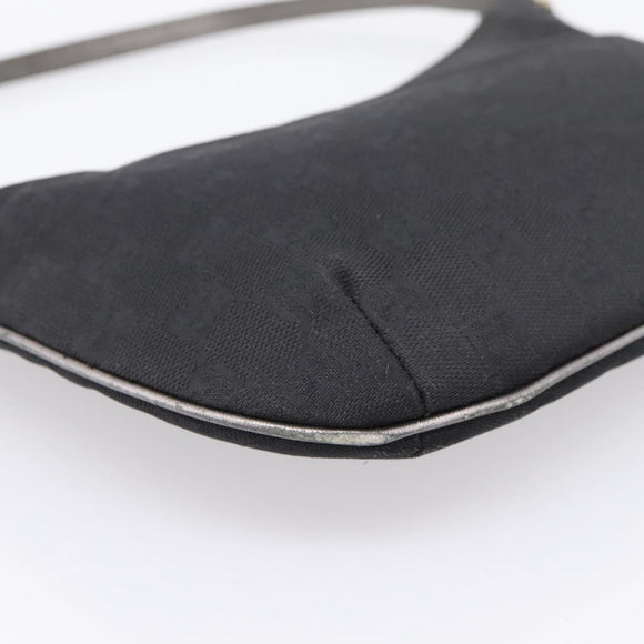 GUCCI GG Canvas Hand Bag Black Gold Tone 005 0813 Auth 201302