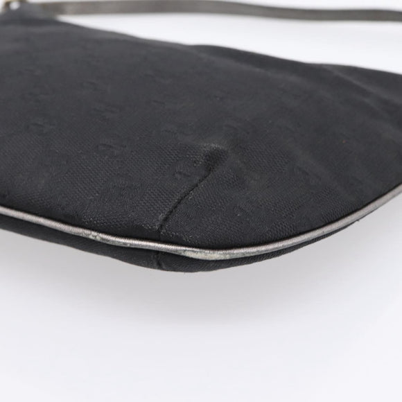 GUCCI GG Canvas Hand Bag Black Gold Tone 005 0813 Auth 201302