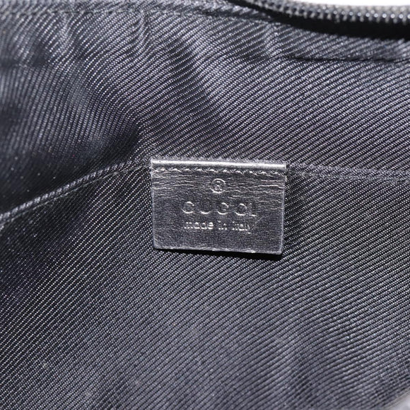 GUCCI GG Canvas Hand Bag Black Gold Tone 005 0813 Auth 201302