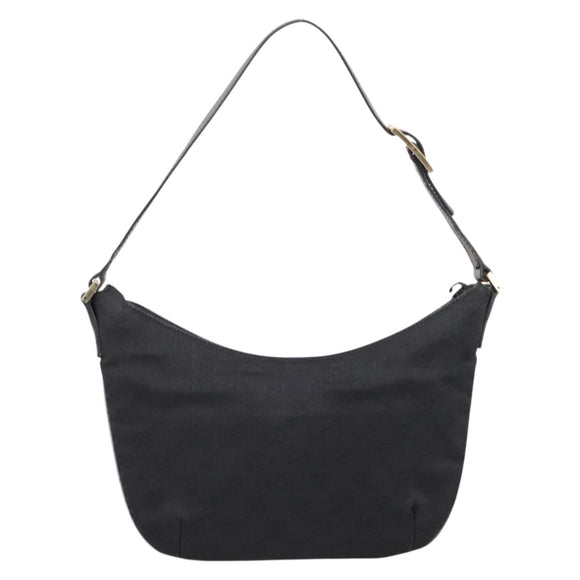 GUCCI GG Canvas Hand Bag Black Gold Tone 005 0813 Auth 201302