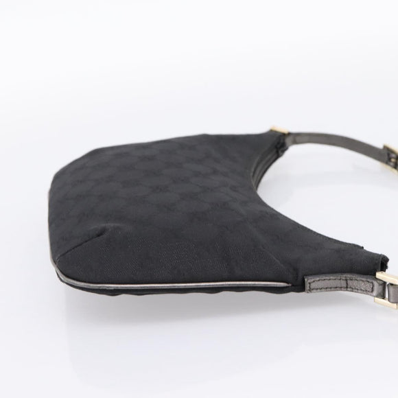 GUCCI GG Canvas Hand Bag Black Gold Tone 005 0813 Auth 201302