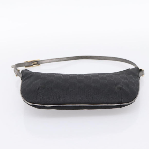 GUCCI GG Canvas Hand Bag Black Gold Tone 005 0813 Auth 201302