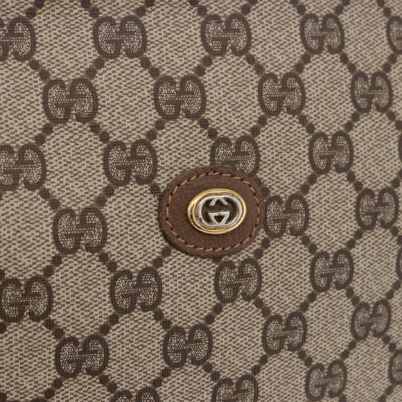 GUCCI GG Supreme Clutch Bag PVC Beige Gold Tone 89 01 029 Auth 201303