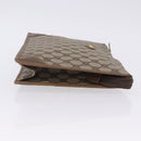GUCCI GG Supreme Clutch Bag PVC Beige Gold Tone 89 01 029 Auth 201303-3