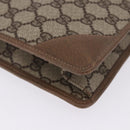 GUCCI GG Supreme Clutch Bag PVC Beige Gold Tone 89 01 029 Auth 201303-7