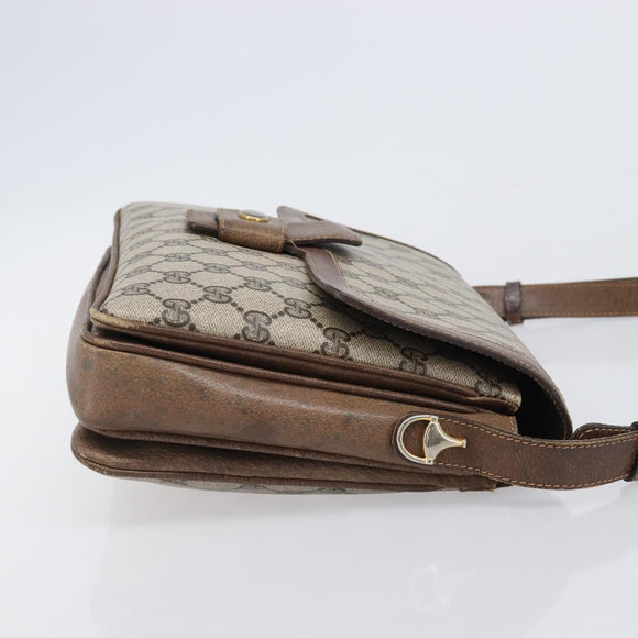 GUCCI GG Supreme Shoulder Bag PVC Beige Gold Tone 1 001 4084 Auth 201306