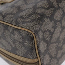 SAINT LAURENT Hand Bag PVC Leather Black Beige Auth 201308-9