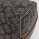 SAINT LAURENT Hand Bag PVC Leather Black Beige Auth 201308-14