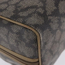 SAINT LAURENT Hand Bag PVC Leather Black Beige Auth 201308-15