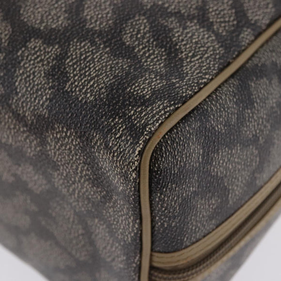 SAINT LAURENT Hand Bag PVC Leather Black Beige Auth 201308