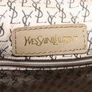 SAINT LAURENT Hand Bag PVC Leather Black Beige Auth 201308-10