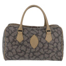 SAINT LAURENT Hand Bag PVC Leather Black Beige Auth 201308-13