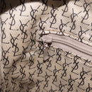 SAINT LAURENT Hand Bag PVC Leather Black Beige Auth 201308-22
