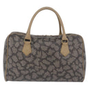 SAINT LAURENT Hand Bag PVC Leather Black Beige Auth 201308-2